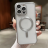 Чехол с поддержкой Magsafe матовый по бокам и с защитой камеры для iPhone 15 Pro Max, серебряный