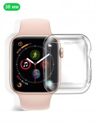 Чехол силиконовый для Apple Watch 38 mm, прозрачный
