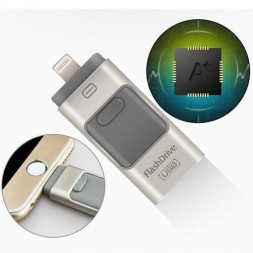 Флешка коннектор 128 GB USB Flash Drive для iPhone / iPad  Android Micro USB и для ПК