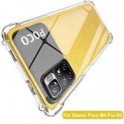 Чехол противоударный Антишок для  Xiaomi Poco M4 Pro 5G, прозрачный