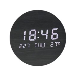 Светодиодные настенные часы с температурой, синий