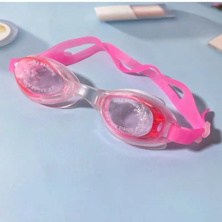 Очки для плавания для взрослых и детей с футляром, розовые