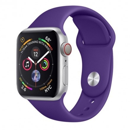 Ремешок силиконовый для Apple Watch 42mm/44mm/45mm, фиолетовый