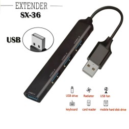 USB-концентратор - Hub 4 в 1 металлический с поддержкой OTG SX-36
