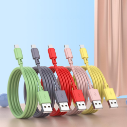Мягкий силиконовый кабель для iPhone, зеленый (1 м)