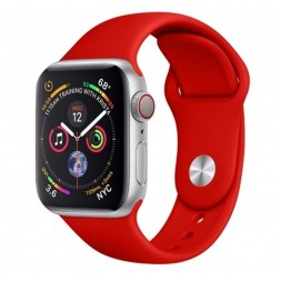 Ремешок силиконовый для Apple Watch 42mm/44mm/45mm, красный