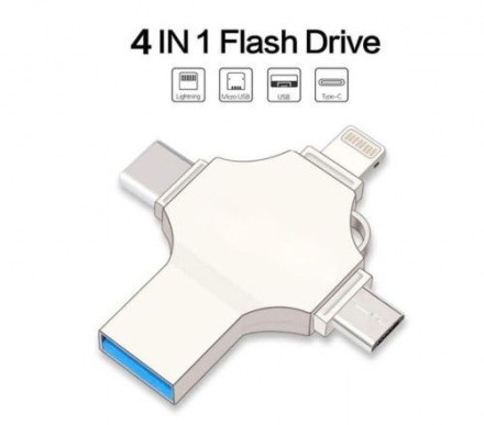Универсальная флешка 4 в 1 - Type C/Micro USB/Lightning/USB - 64 GB