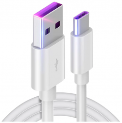 Кабель USB - Type-C 2.1A  для зарядки и передачи данных,1.5м (белый)