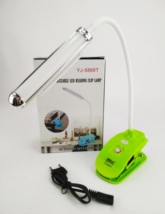 Настольная светодиодная лампа-клипса для чтения YJ-5868, зеленый