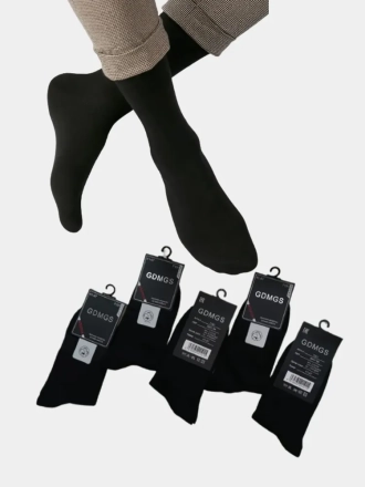 Набор мужских носков (41-47) ручная работа 2 пары, черные