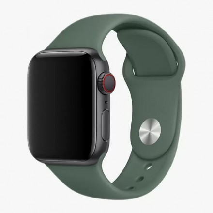 Ремешок силиконовый для Apple Watch 42mm/44mm/45mm, цвет хаки