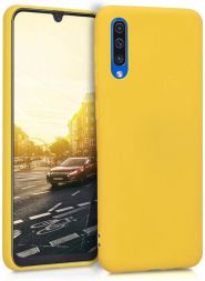 Чехол силиконовый для Samsung A50, желтый