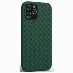 Чехол плетеный силиконовый для iPhone 14, зеленый