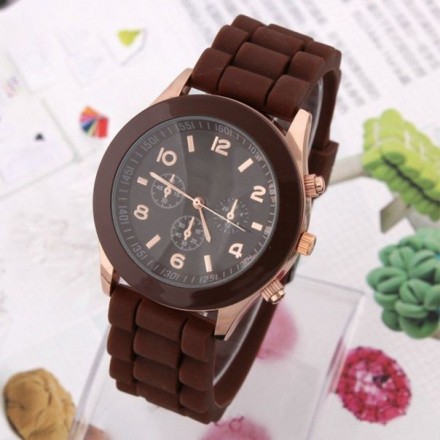 Модные унисекс часы-браслет для мужчин и женщин, коричневые
