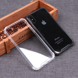 Чехол силиконовый Антишок для iPhone X / XS с усиленными углами, прозрачный