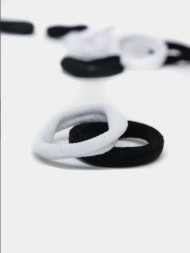 Резинки для волос микс черный белый, диаметр 30 мм (6х6) 12шт