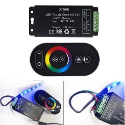 Контроллер для светодиодной ленты RGB SMD 5050 (220V) с сенсорным RF-пультом 6 кнопок, 432W (до 200 м)