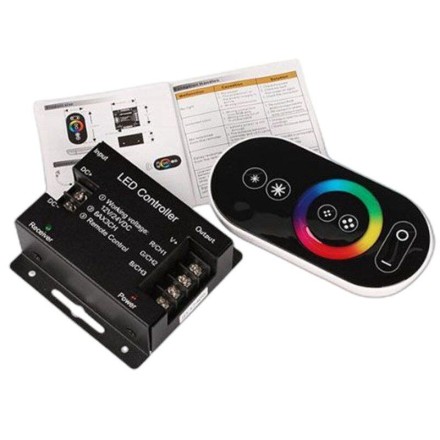 Контроллер для светодиодной ленты RGB SMD 5050 (220V) с сенсорным RF-пультом 6 кнопок, 432W (до 200 м) ЦВЕТНОЙ
