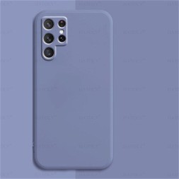 Чехол бархатный Silicone Cover для Samsung Galaxy S22 Ultra, лавандовый