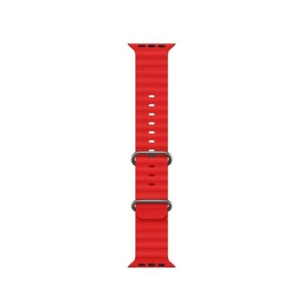 Ремешок силиконовый волнистый для Apple Watch 42mm/44mm/45mm/49mm, красный