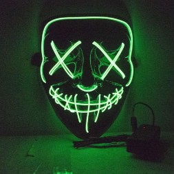 Светящаяся неоновая маска, зеленая
