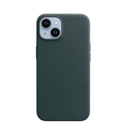 Кожаный чехол для iPhone 14 с поддержкой Magsafe, зеленый