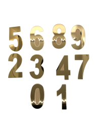 Набор дверных цифр-номеров из нержавеющей стали 75мм, золотые
