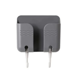 Универсальный настенный держатель для телефона с крючками, серый - 2шт
