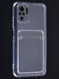 Чехол силиконовый с кармашком для Xiaomi Redmi Note 10/10S 4G, прозрачный