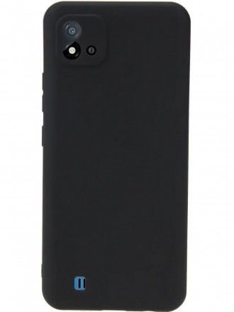 Чехол силиконовый с защитой камеры для Realme C11, черный