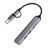 USB HUB металлический 5в1 Type C - USB 3.0 с поддержкой кардридеров SD/TF