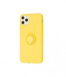 Чехол силиконовый с кольцом для iPhone 12, желтый