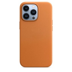Кожаный чехол для iPhone 14 Pro с поддержкой Magsafe, коричневый