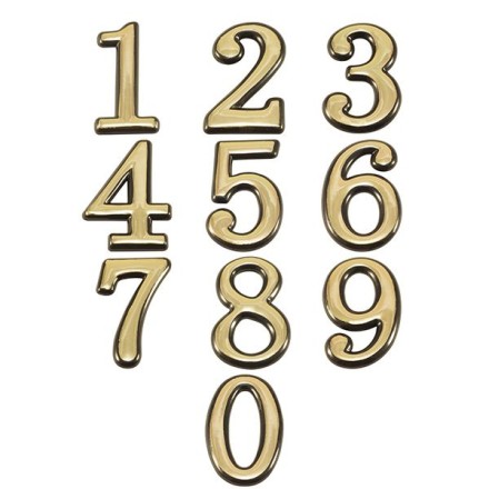 Набор дверных цифр-номеров пластиковые 10см, золотые
