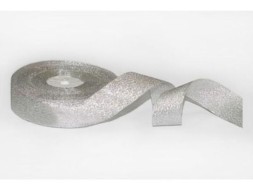 Лента металлизированная 25мм (рулон 36 ярдов) серебро