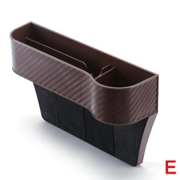 Автомобильный органайзер между сиденьями из углеродного волокна для хранения для хранения мелочи и вещей, коричневый