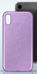 Чехол силиконовый с блестками для iPhone XR, фиолетовый