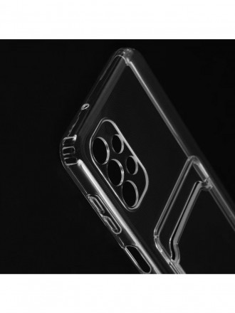 Чехол силиконовый с кармашком для Samsung Galaxy A13, прозрачный