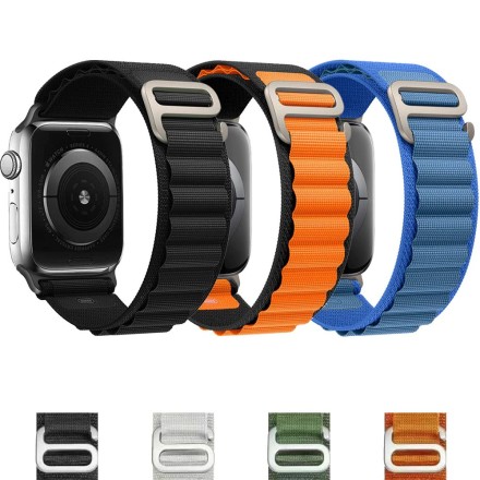 Ремешок нейлоновый для Apple Watch series 42 44 45 49 Ultra фиолетовый