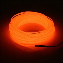 Светящийся неоновый провод 3 метра, оранжевый