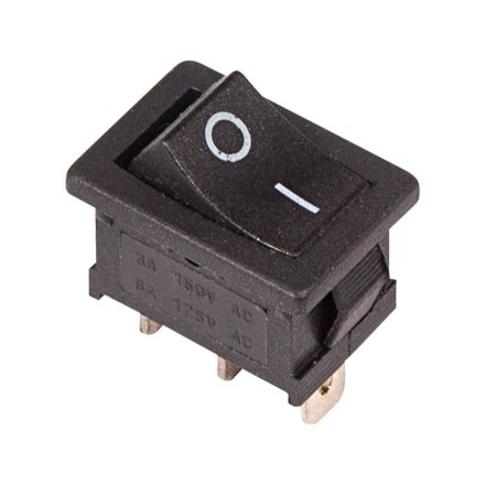 Переключатель клавишный чёрный на 2 пол. SC768, 6a/250v - 3 шт