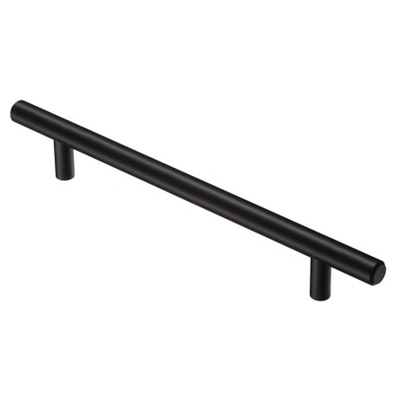 Ручка рейлинг мебельная металлическая 250мм черная матовая - 2 шт