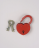 Свадебный амбарный замок для прогулки молодоженов &quot;Красное сердце&quot; из металла красного цвета с ключами, 10см