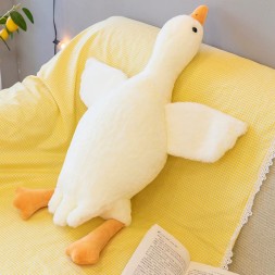 Мягкая игрушка гусь белый 50 см/подушка-обнимашка плюшевая для детей и взрослых