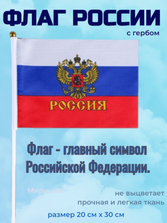 Флаг России  20x30 см