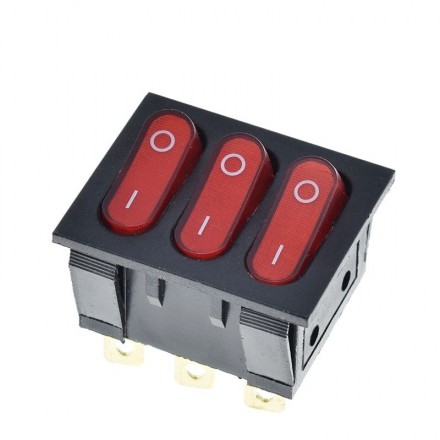 Выключатель KCD3, 3 кнопки, 9 контактов (2 положения) для бытовой техники - 2 шт
