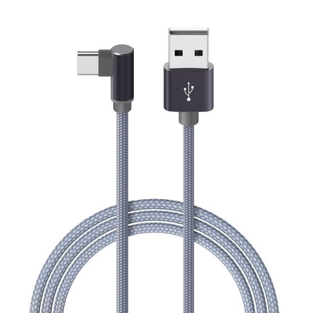 Дата-кабель X26 для USB-C или Type-C, 1м, 3.0А, нейлоновая оплётка, угловой