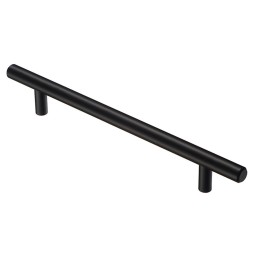 Ручка рейлинг мебельная металлическая 350мм черная матовая - 2 шт