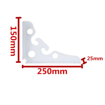Стальные кронштейны для полок в наборе 2 шт 30x15см, белый