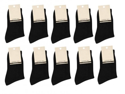 Носки мужские натуральный лён размер 29 / 10 пар, черный